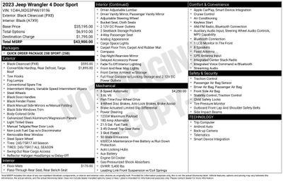 2023 Jeep Wrangler Sport