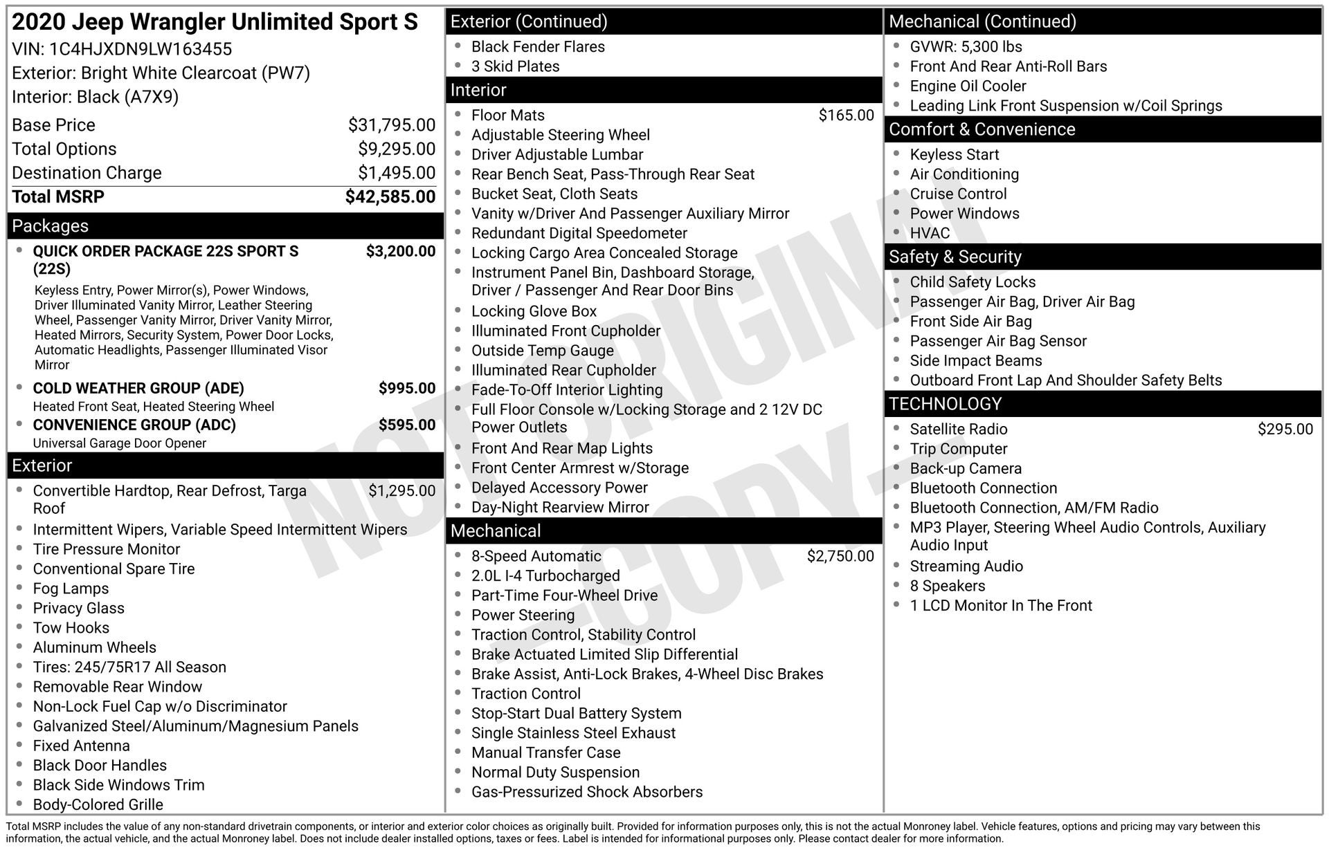 2020 Jeep Wrangler Unlimited Sport S