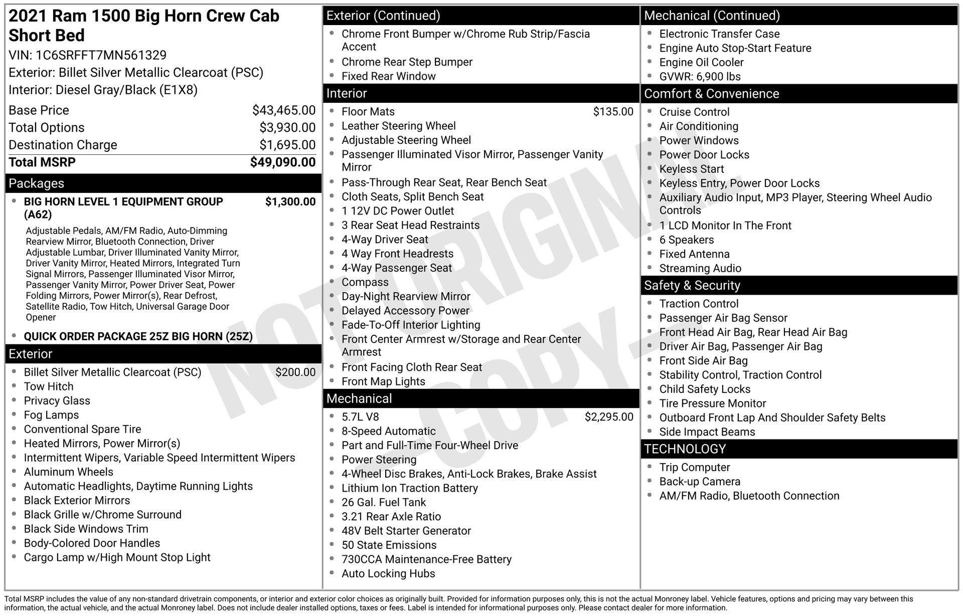 2021 RAM 1500 Big Horn/Lone Star