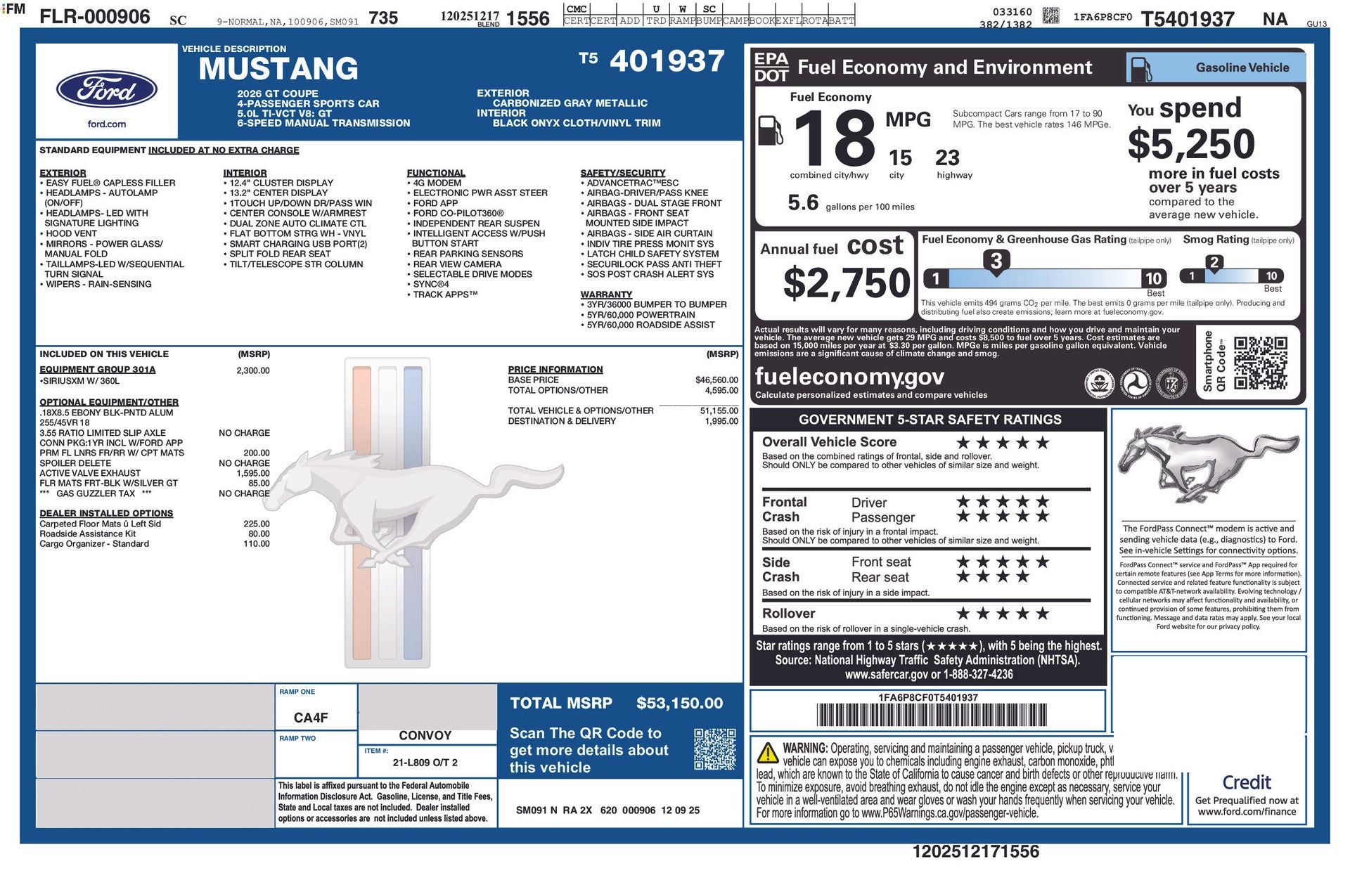 2026 Ford Mustang GT Fastback