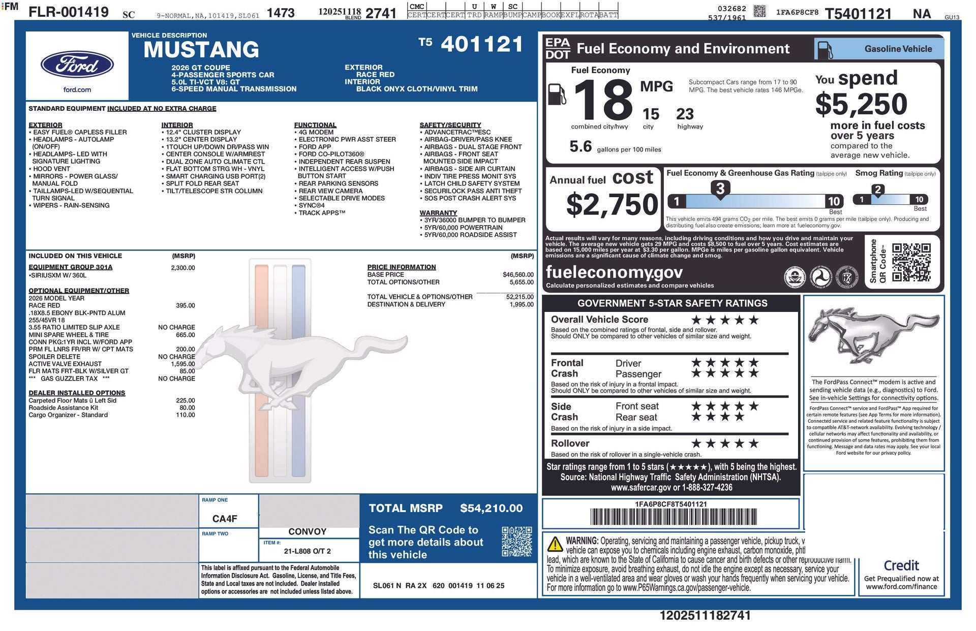 2026 Ford Mustang GT Fastback