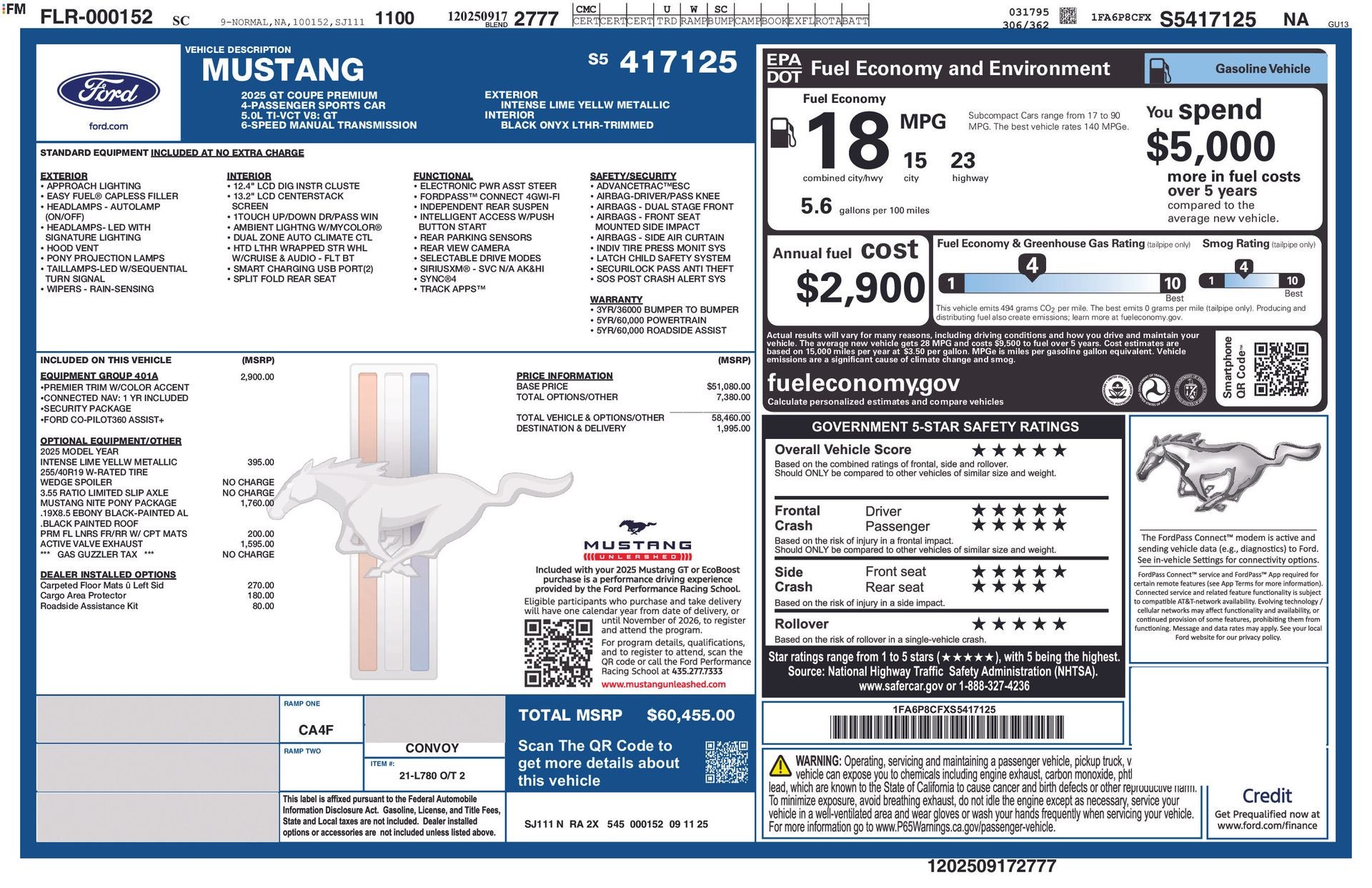 2025 Ford Mustang GT Premium Fastback