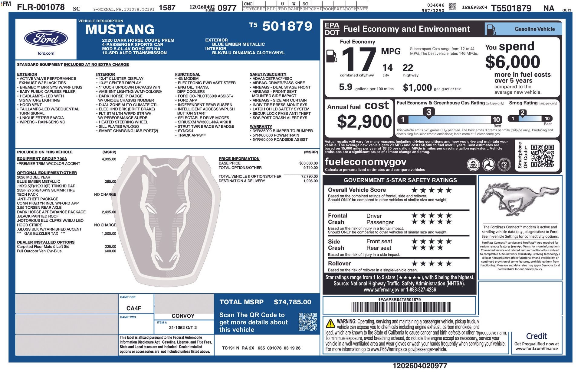 2026 Ford Mustang Dark Horse® Premium