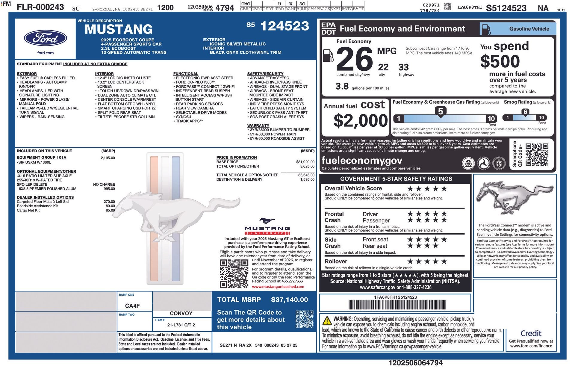 2025 Ford Mustang EcoBoost® Fastback