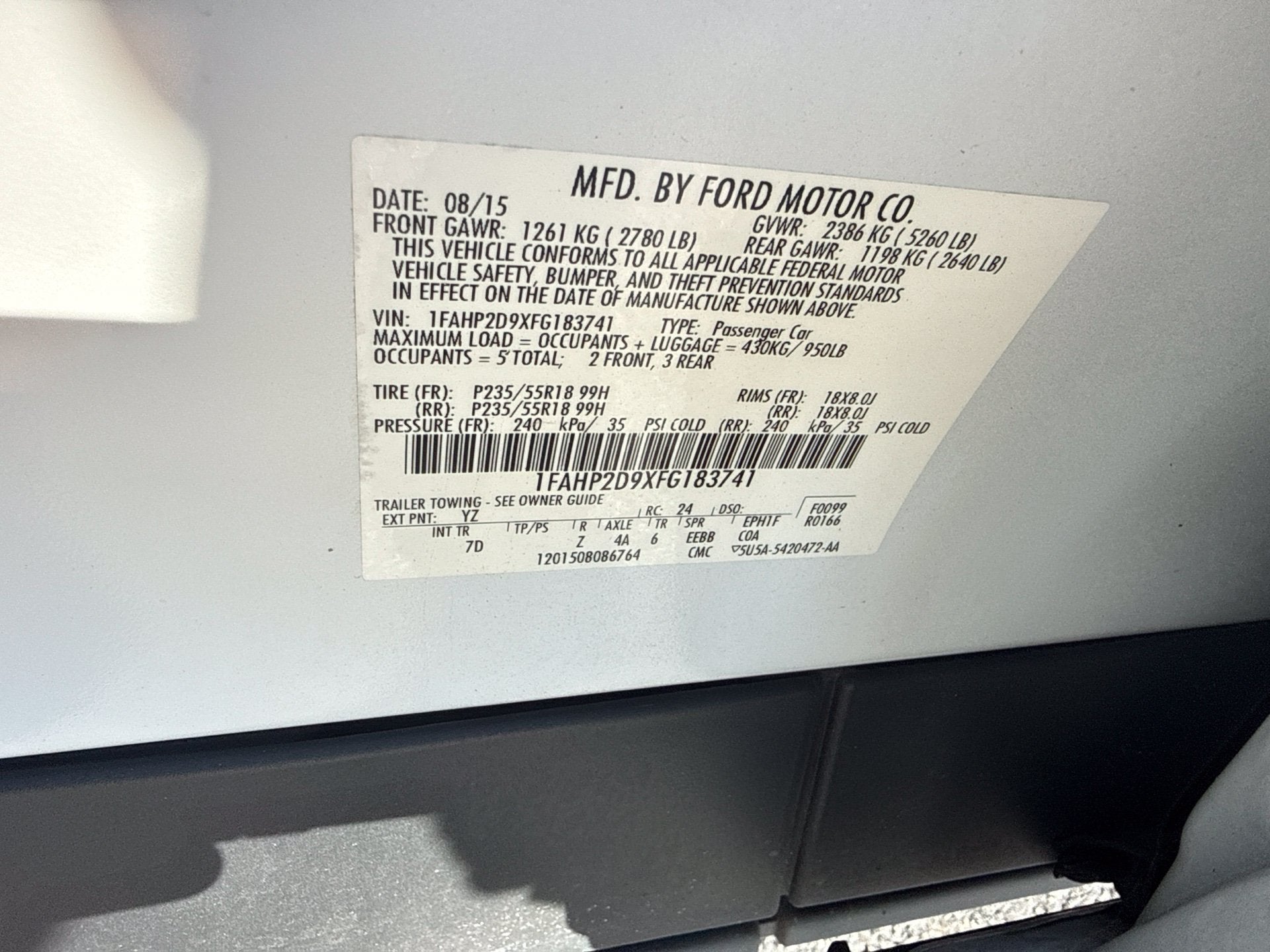 2015 Ford Taurus SE