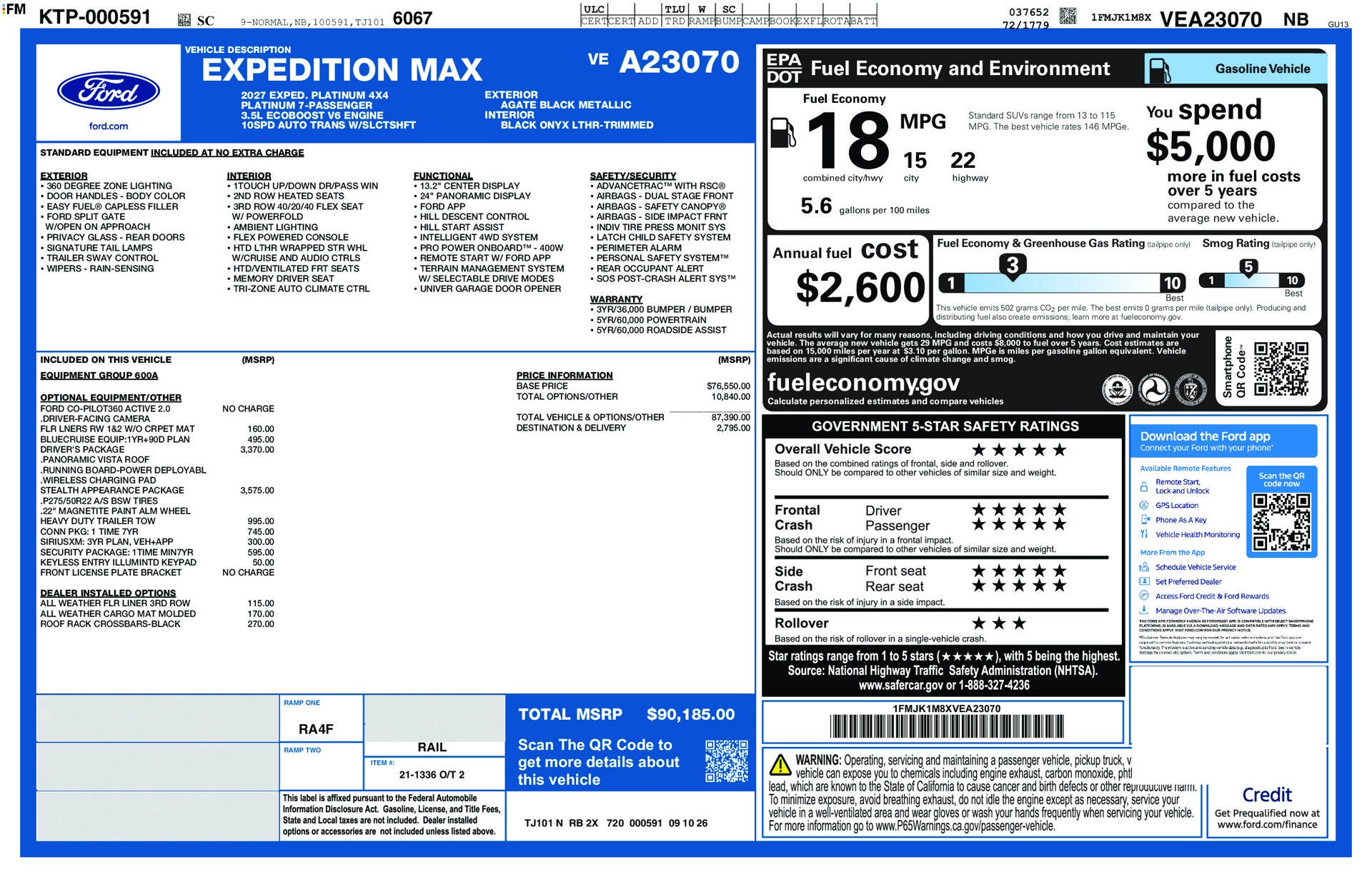 2027 Ford Expedition Max MAX Platinum