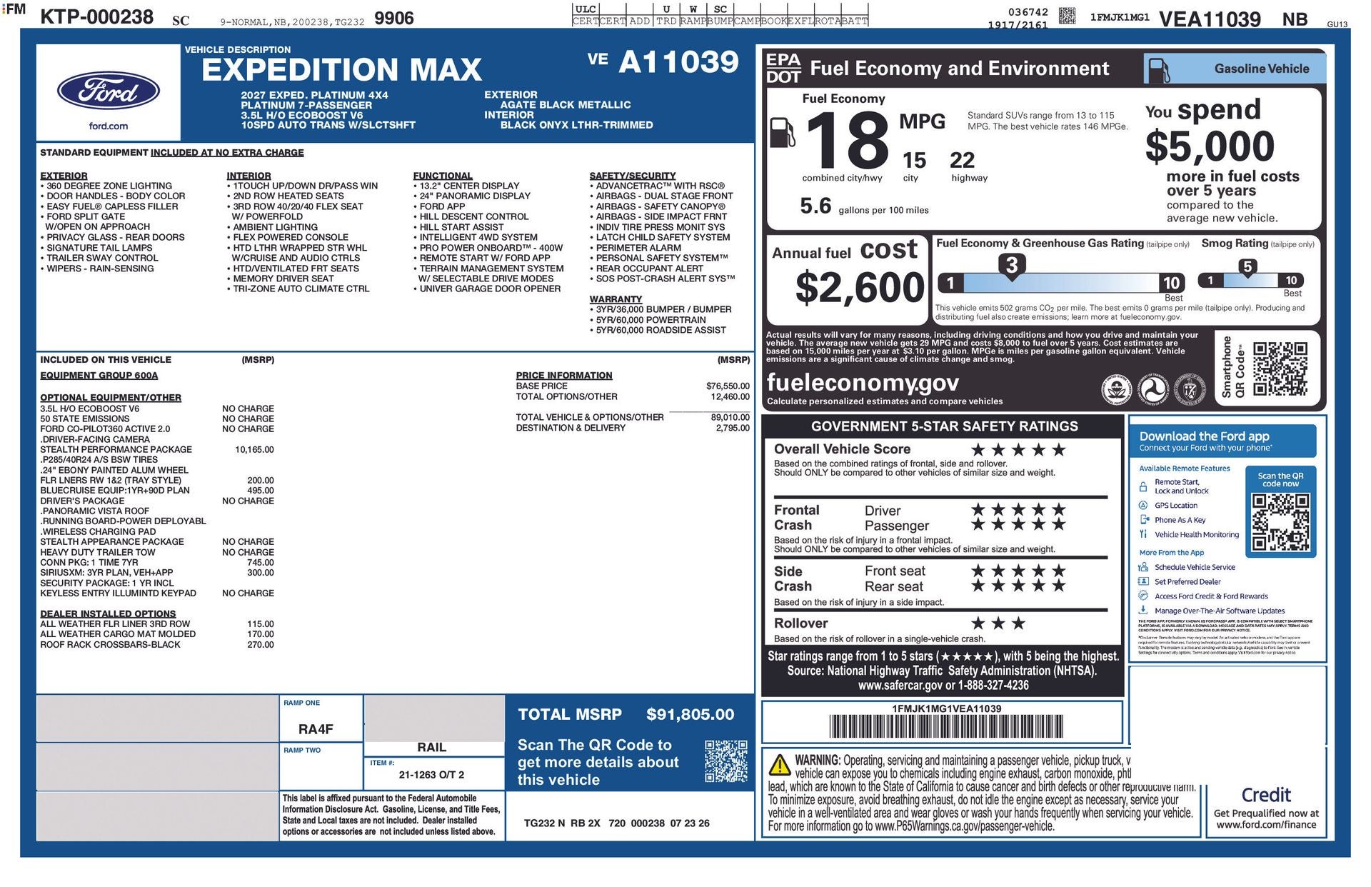 2027 Ford Expedition Max MAX Platinum