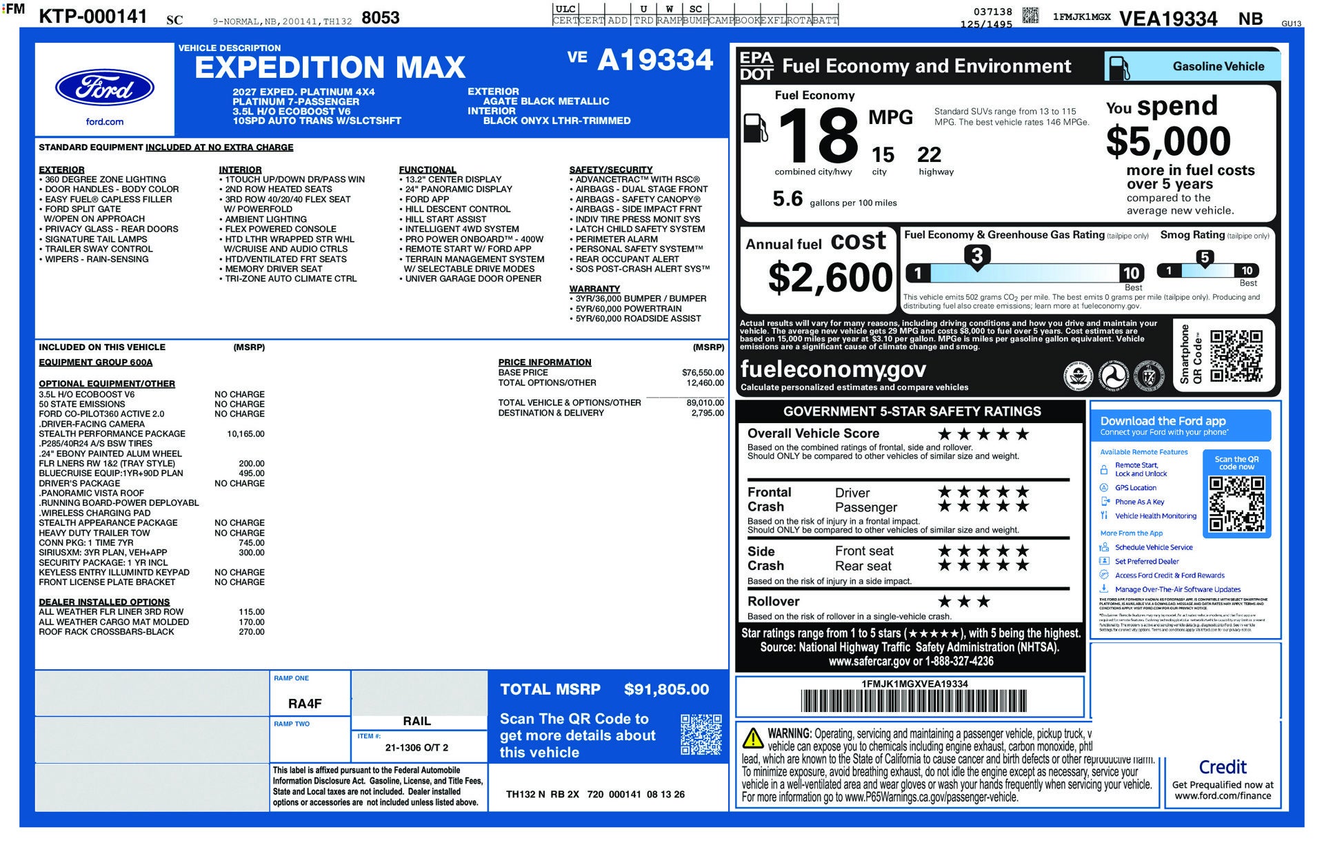 2027 Ford Expedition Max MAX Platinum