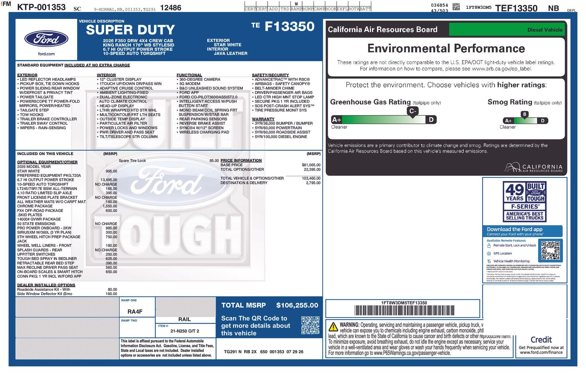 2026 Ford F-350SD F-350® King Ranch®