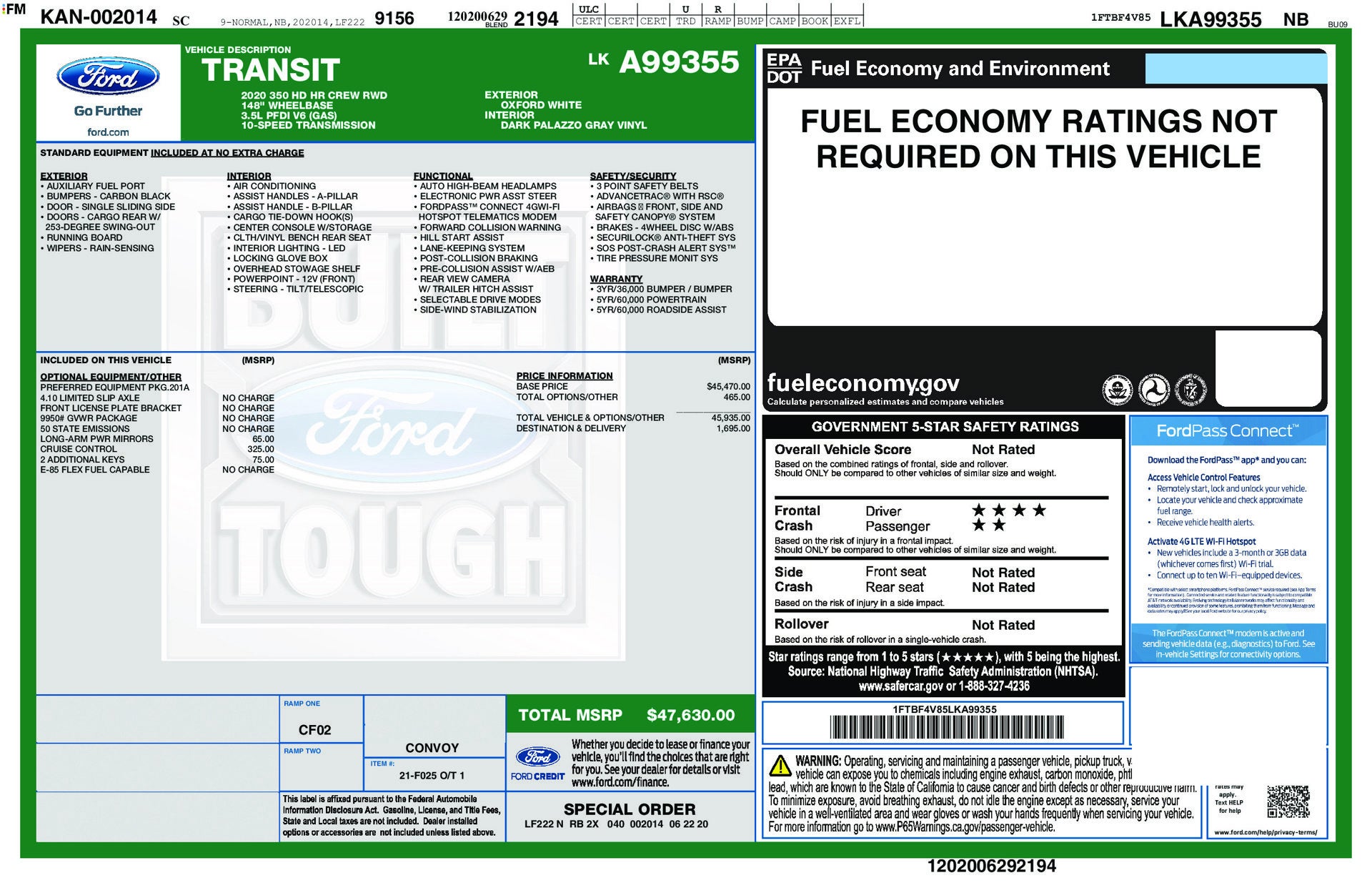2020 Ford Transit-350 Base