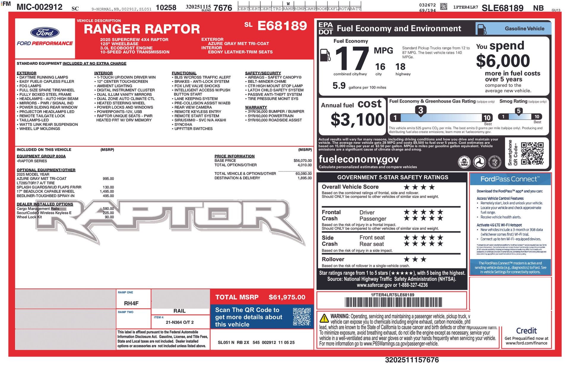 2025 Ford Ranger Raptor®