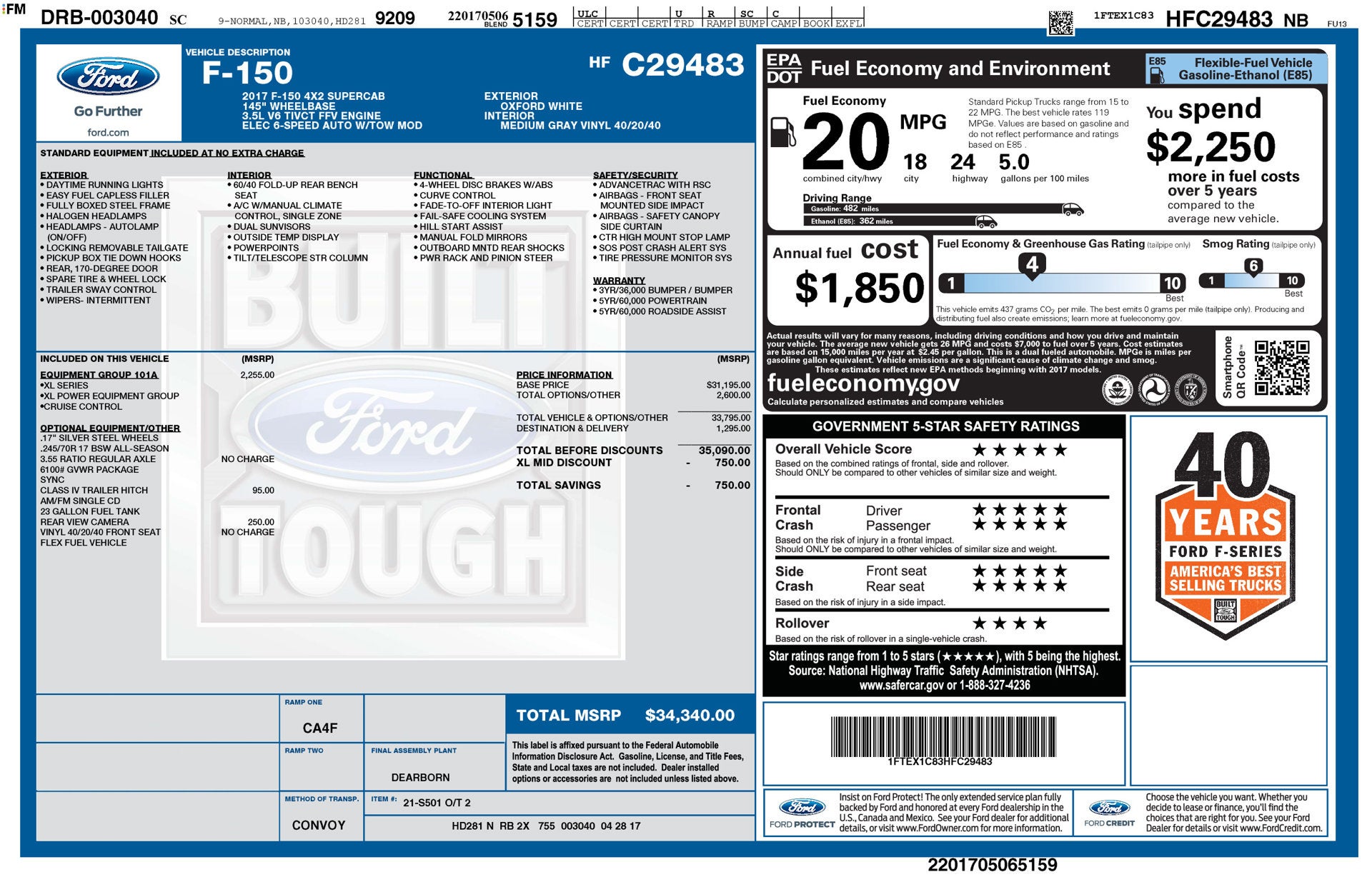 2017 Ford F-150 XL