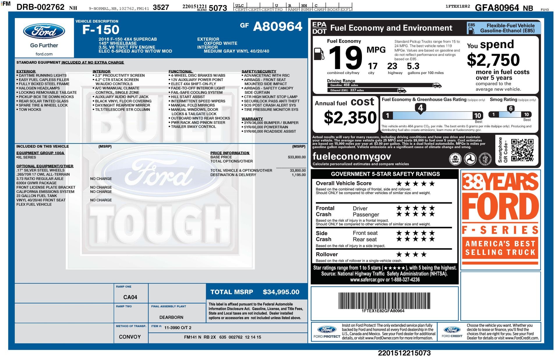 2016 Ford F-150 XL