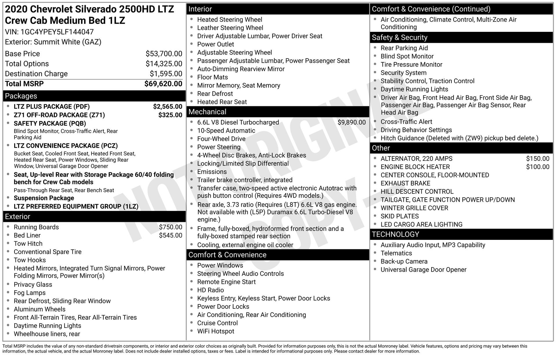 2020 Chevrolet Silverado 2500HD LTZ