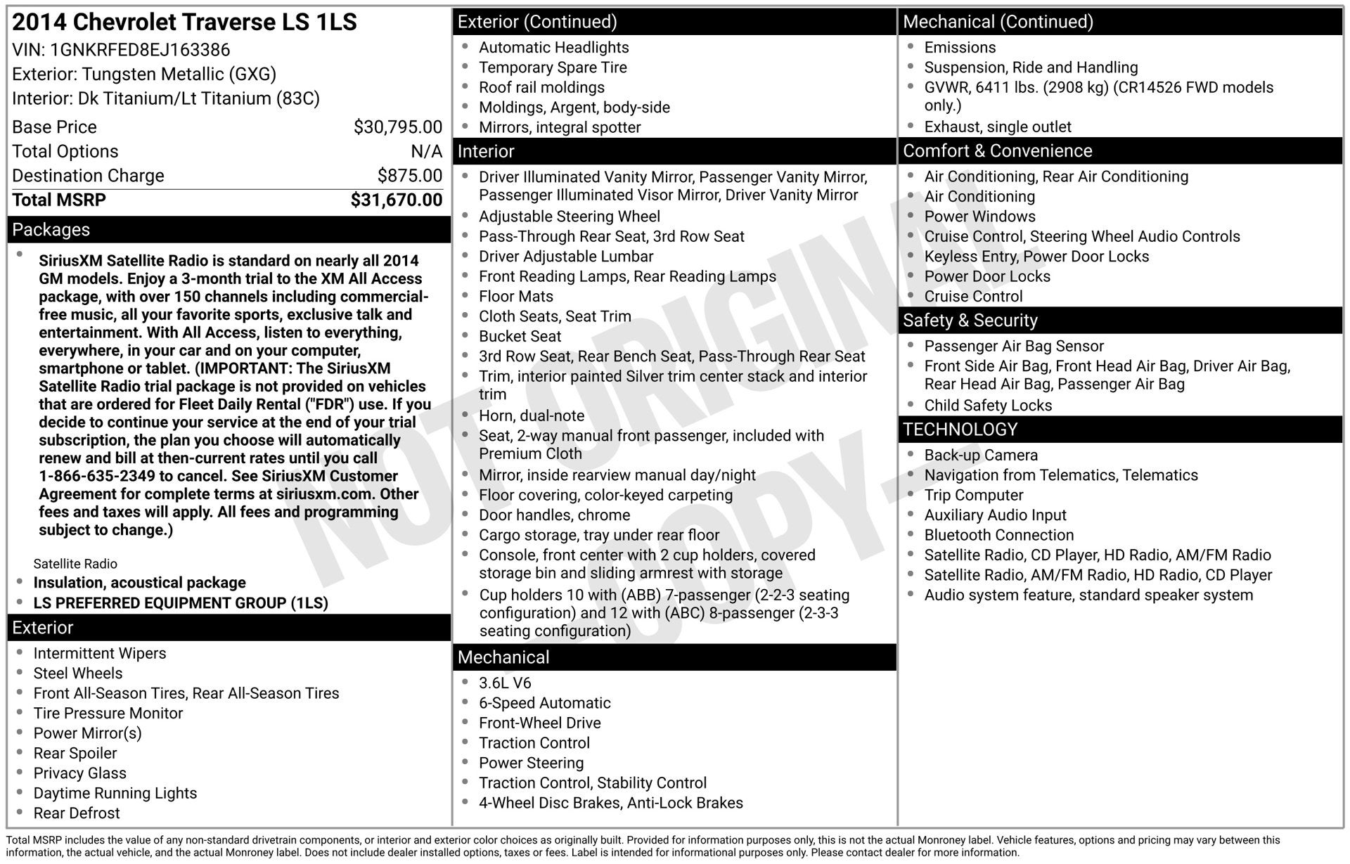 2014 Chevrolet Traverse LS