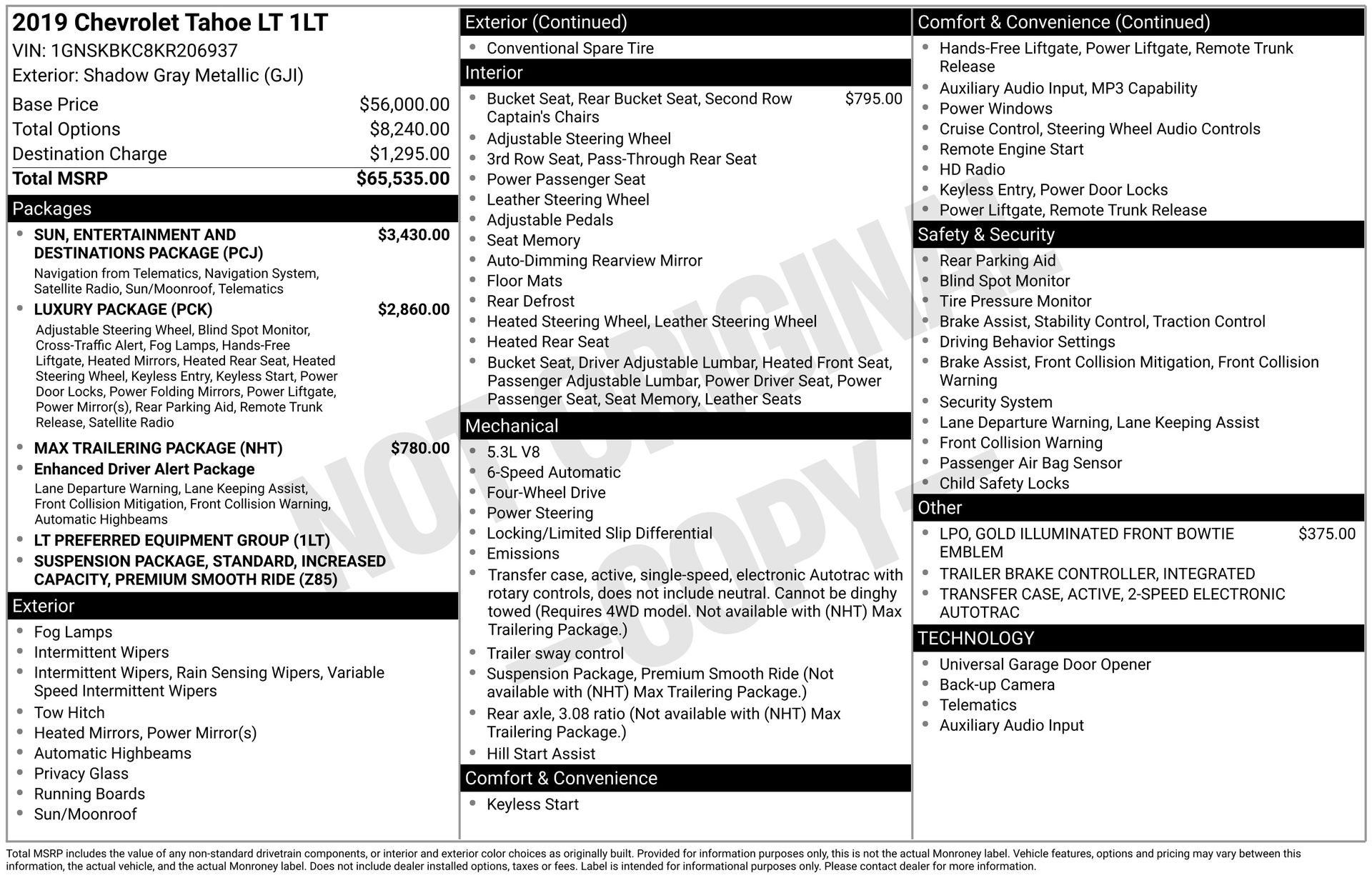 2019 Chevrolet Tahoe LT