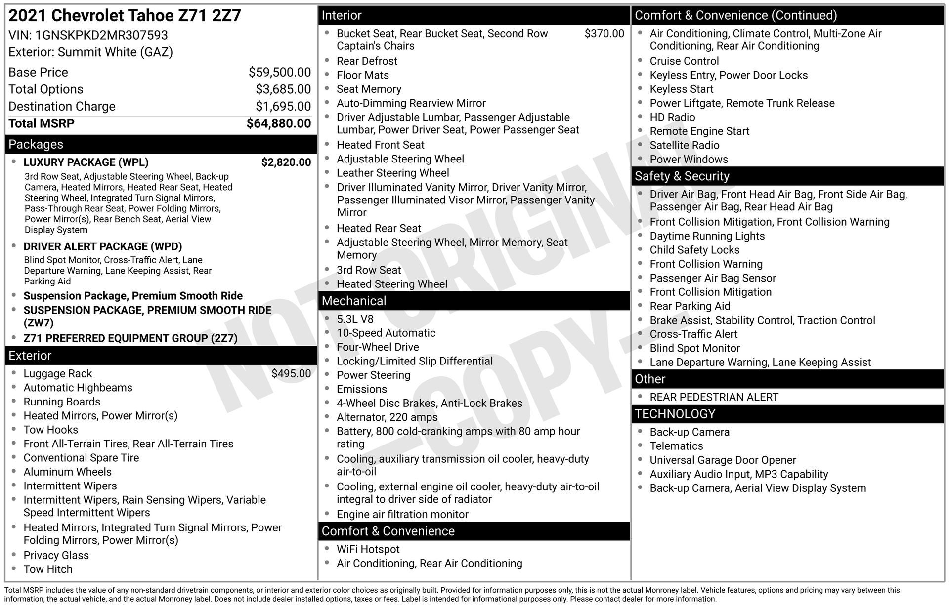 2021 Chevrolet Tahoe Z71