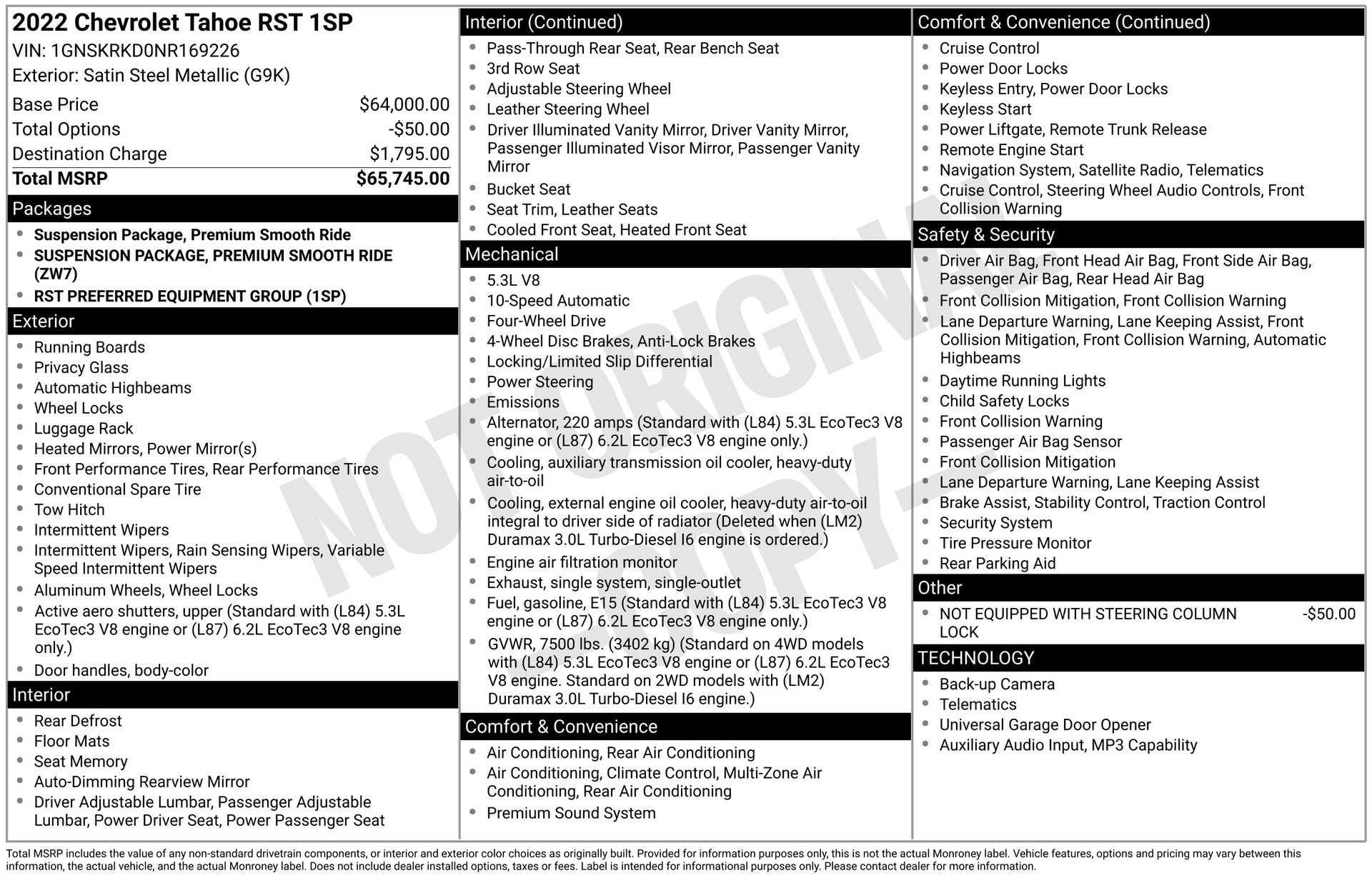 2022 Chevrolet Tahoe RST