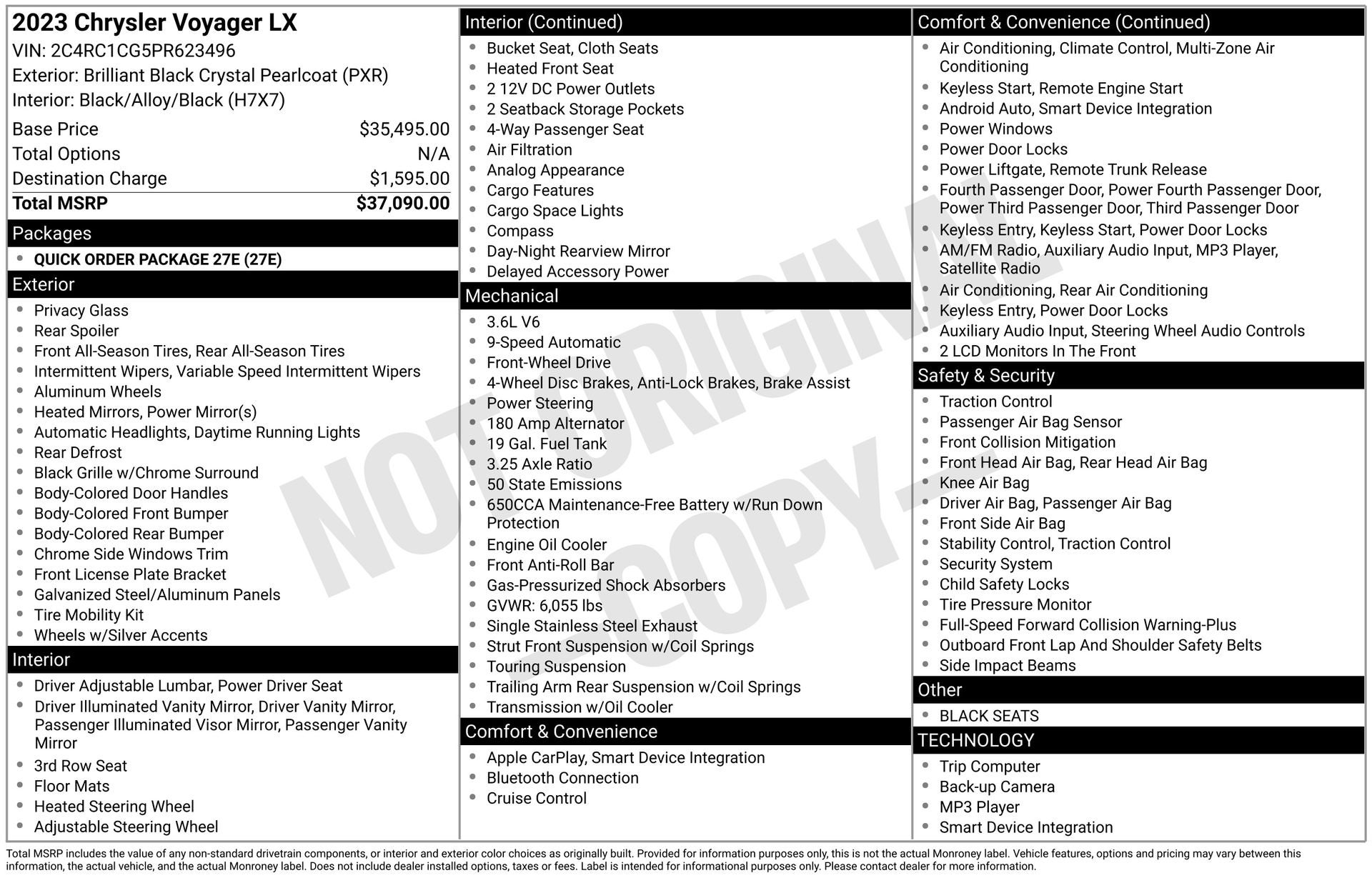 2023 Chrysler Voyager LX FWD