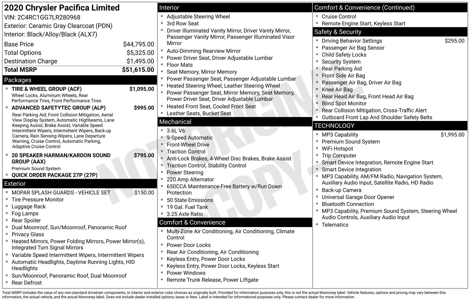 2020 Chrysler Pacifica Limited
