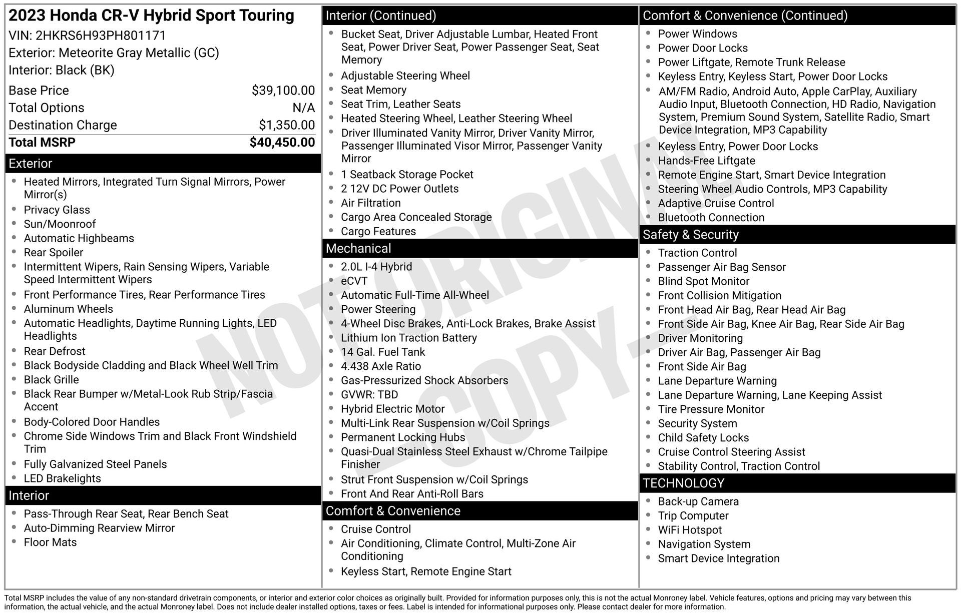 2023 Honda CR-V Hybrid Sport Touring