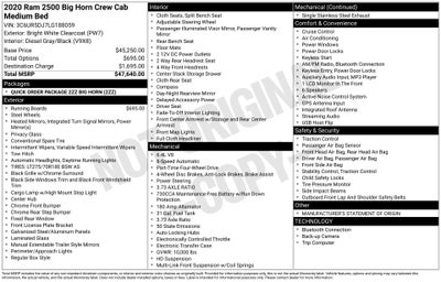 2020 RAM 2500 Big Horn