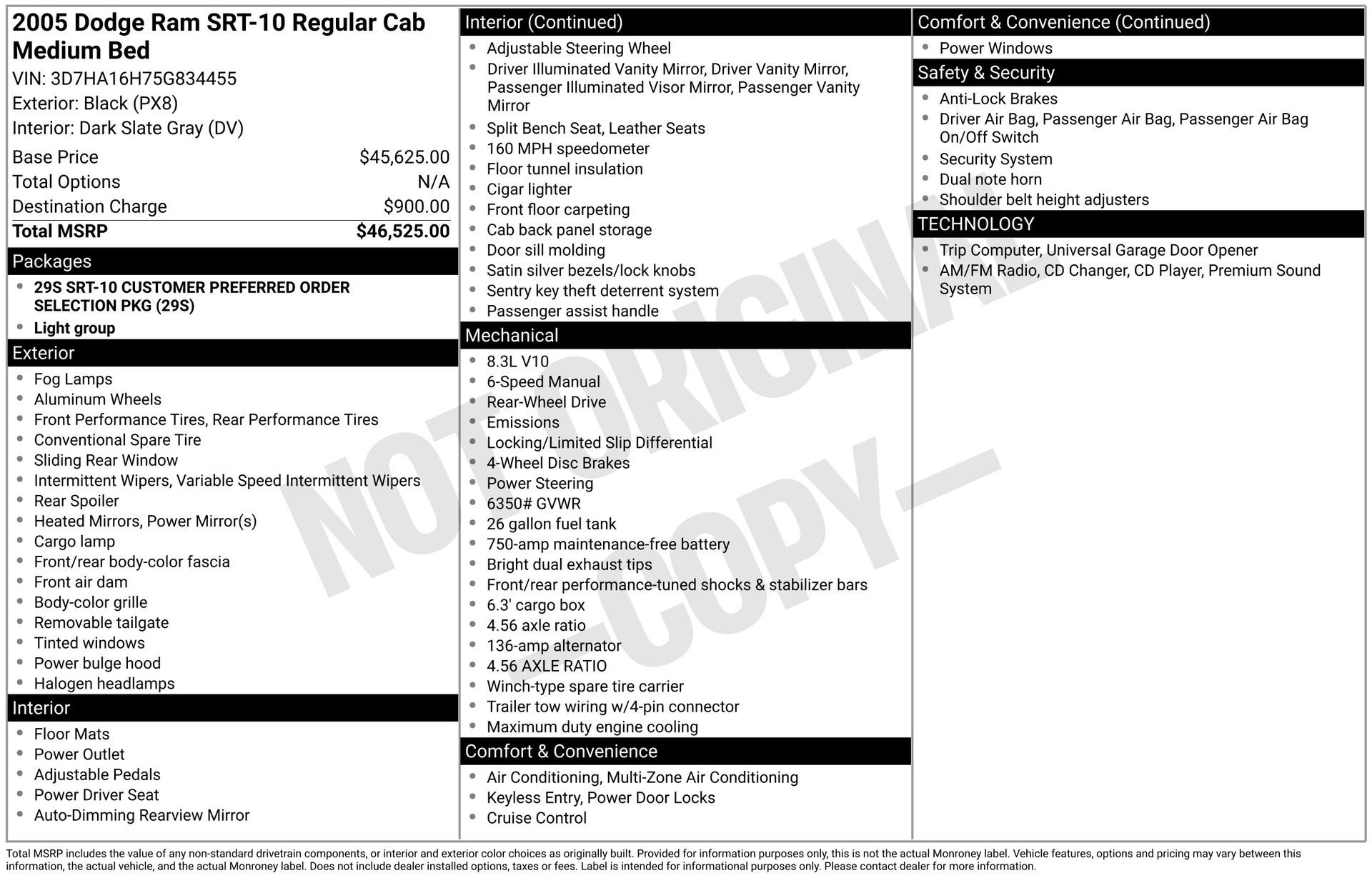 2005 Dodge Ram 1500 SRT10