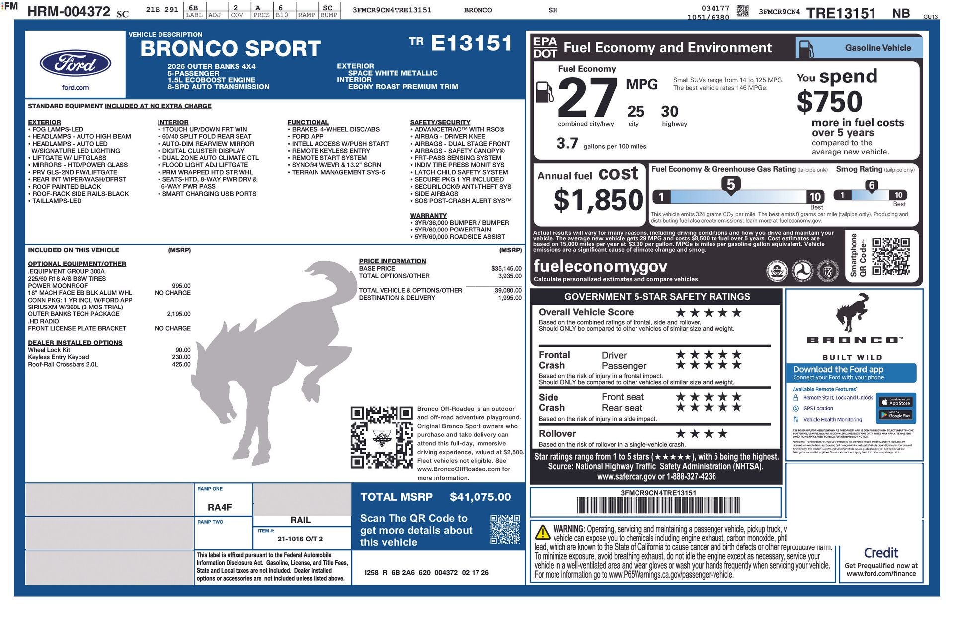 2026 Ford Bronco Sport Outer Banks®