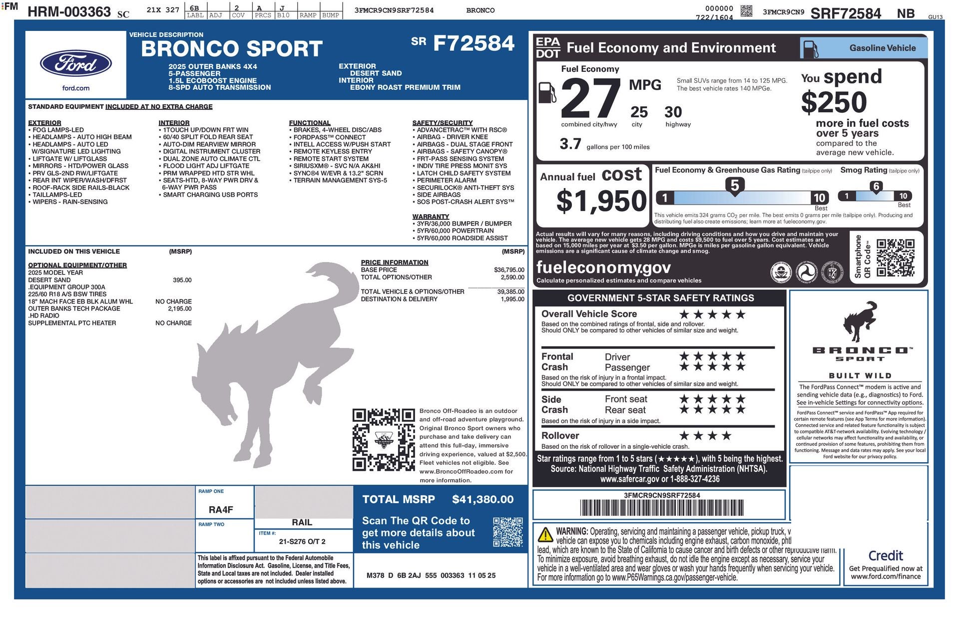 2025 Ford Bronco Sport Outer Banks