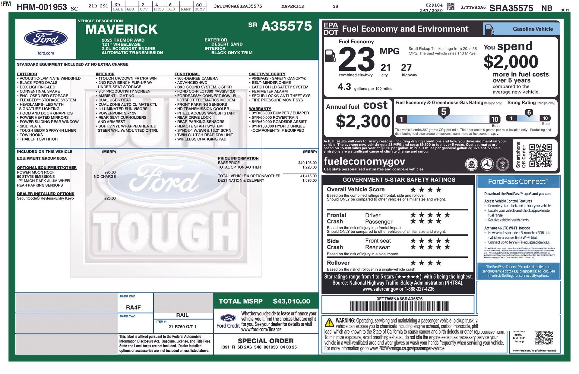 2025 Ford Maverick Tremor®