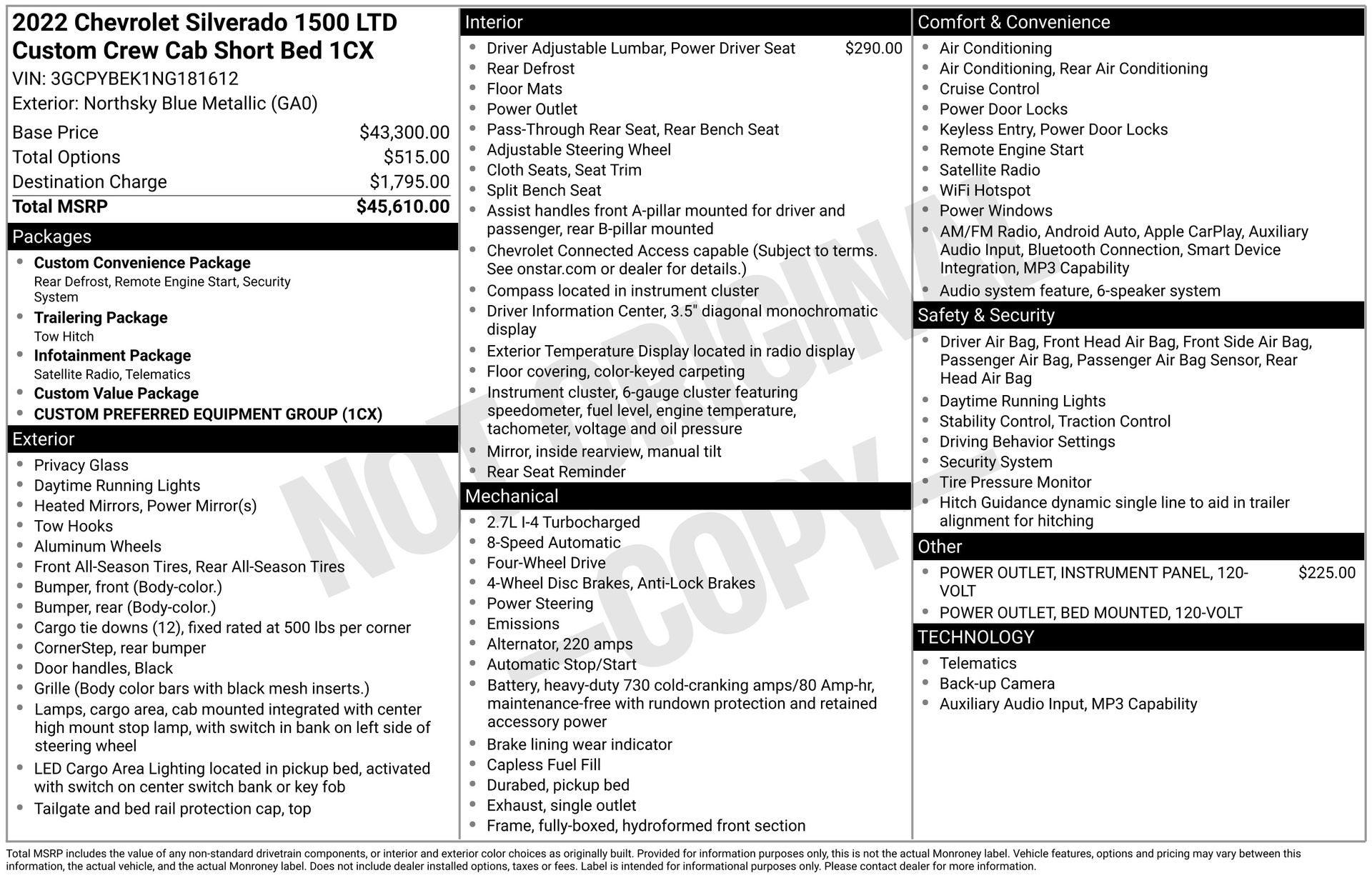 2022 Chevrolet Silverado 1500 LTD Custom 4WD