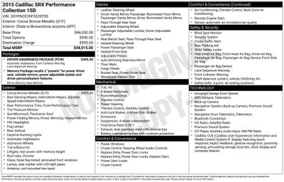 2015 Cadillac SRX Performance