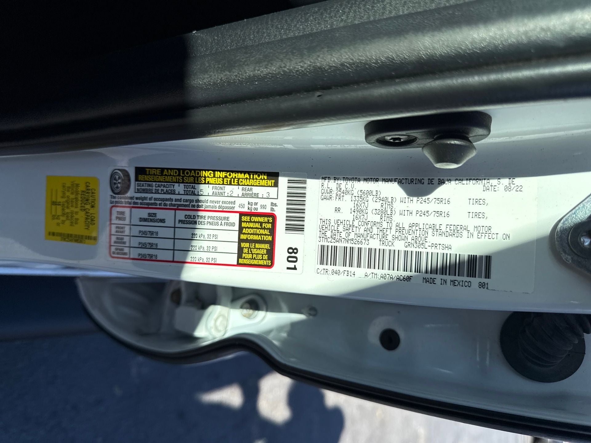 2022 Toyota Tacoma SR V6