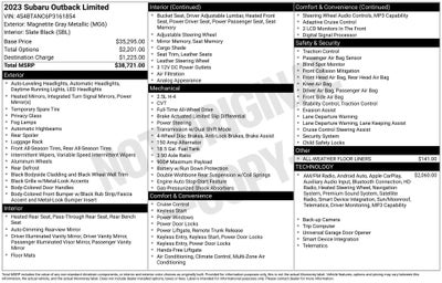 2023 Subaru Outback Limited