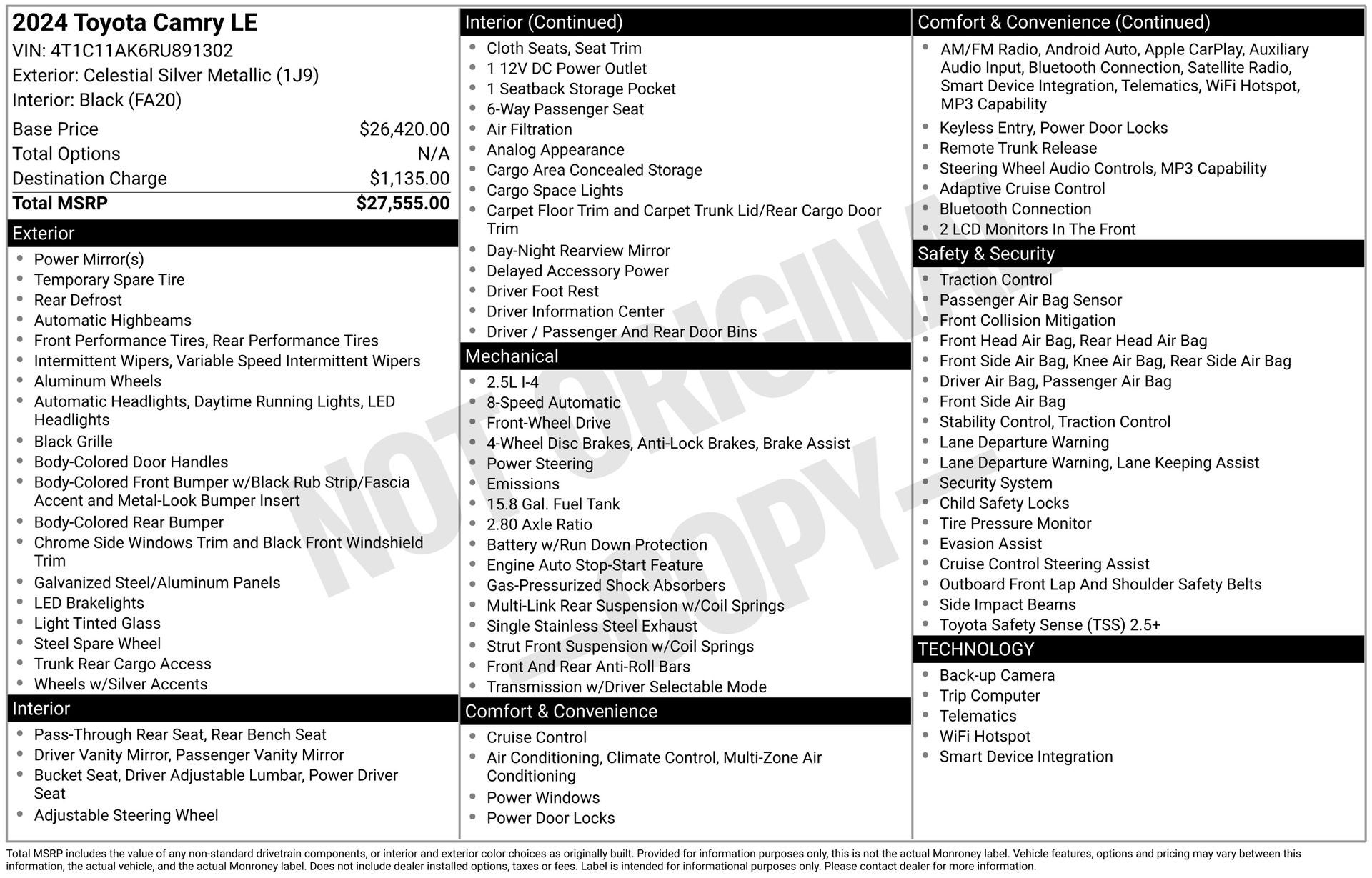 2024 Toyota Camry LE
