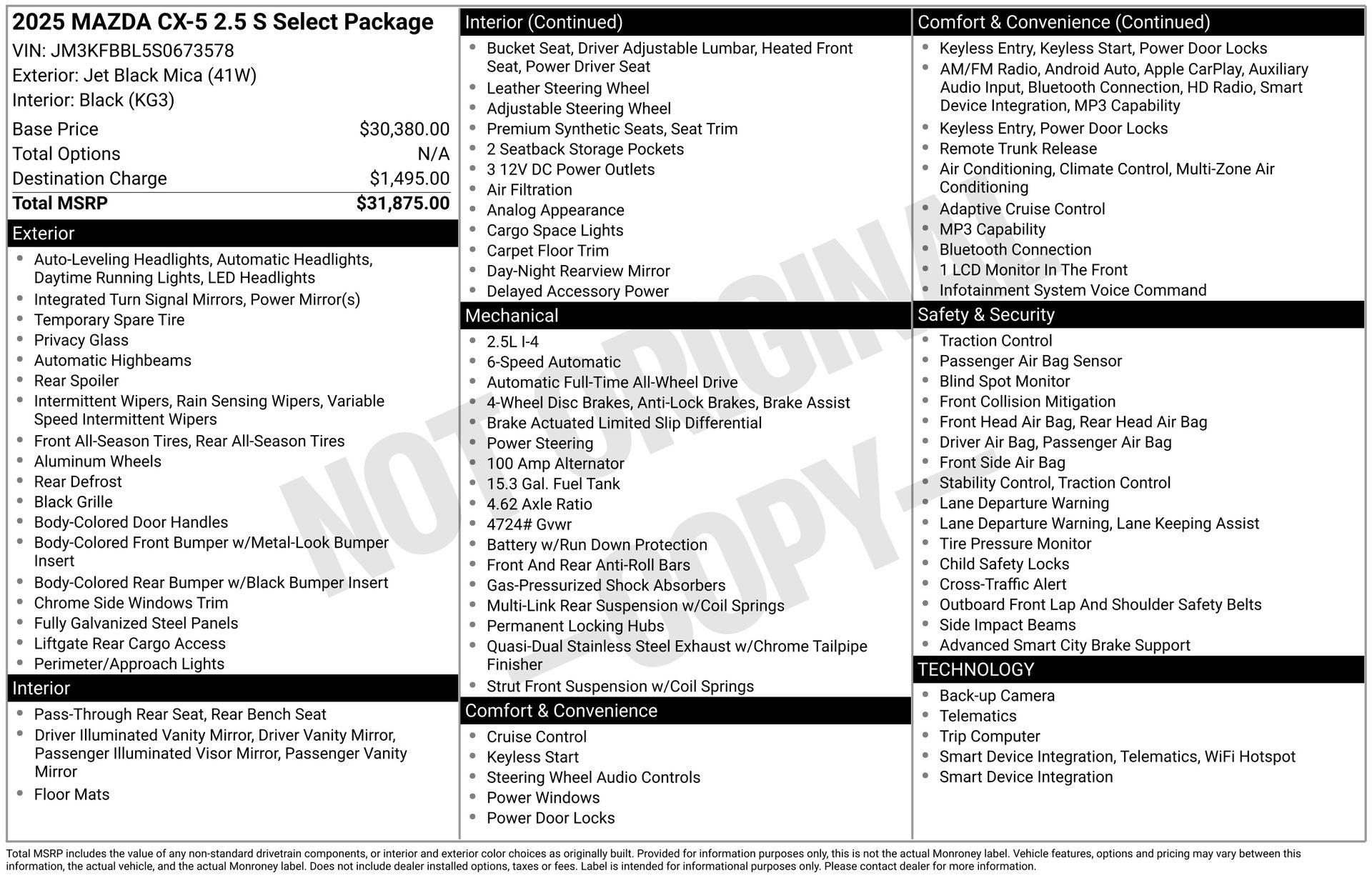 2025 Mazda Mazda CX-5 2.5 S Select Package