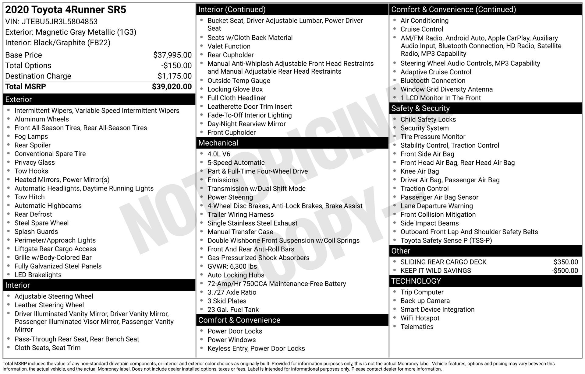 2020 Toyota 4Runner SR5
