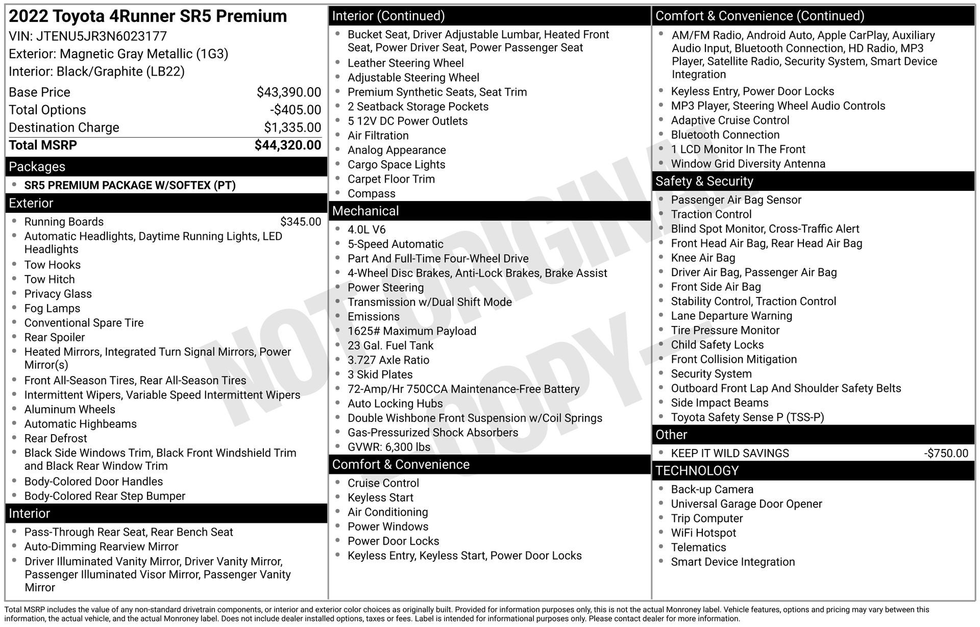 2022 Toyota 4Runner SR5 Premium