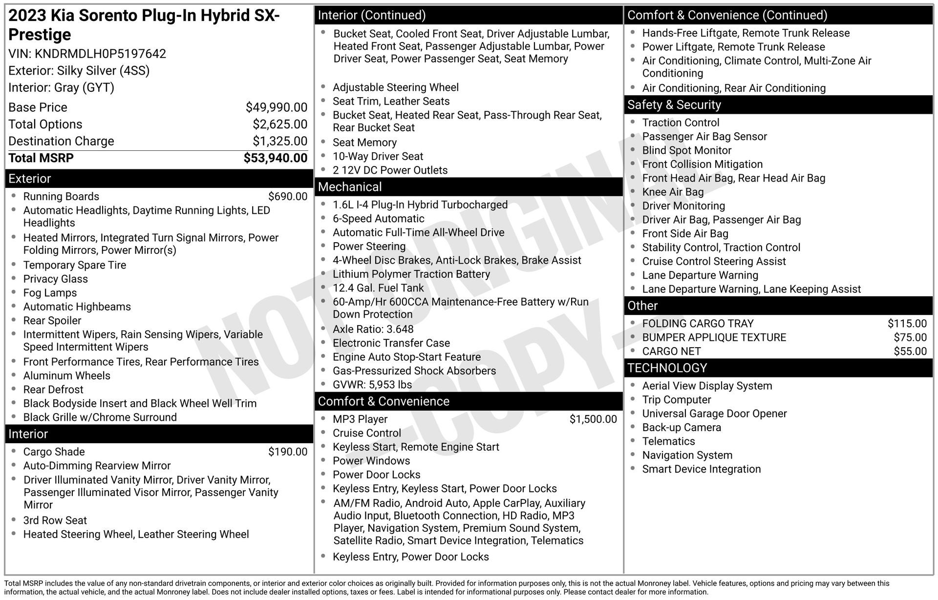 2023 Kia Sorento Plug-In Hybrid SX Prestige