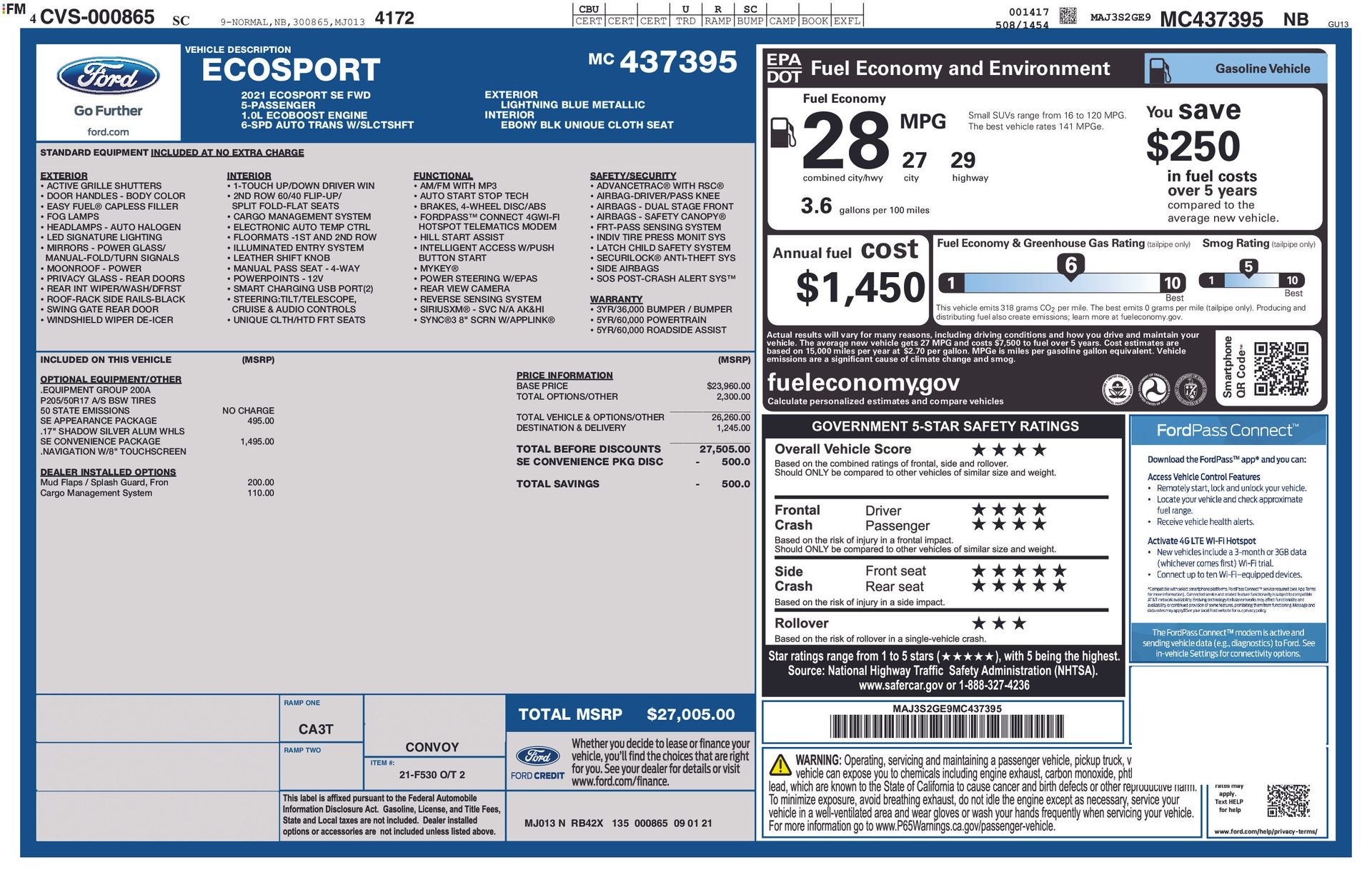 2021 Ford EcoSport SE