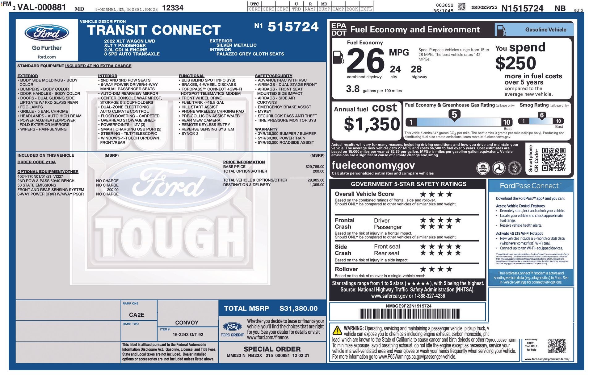 2022 Ford Transit Connect XLT