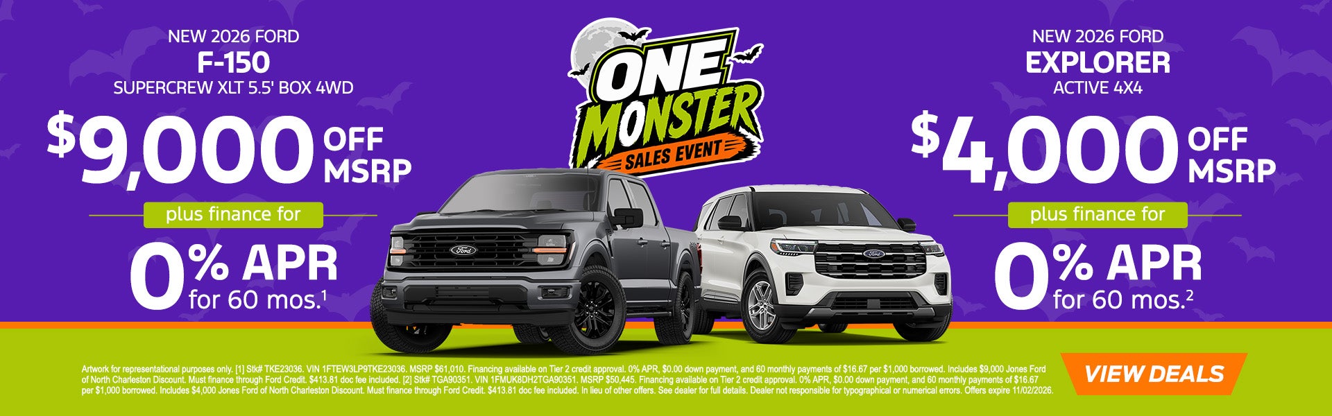 Ford F-150 and Ford Explorer specials